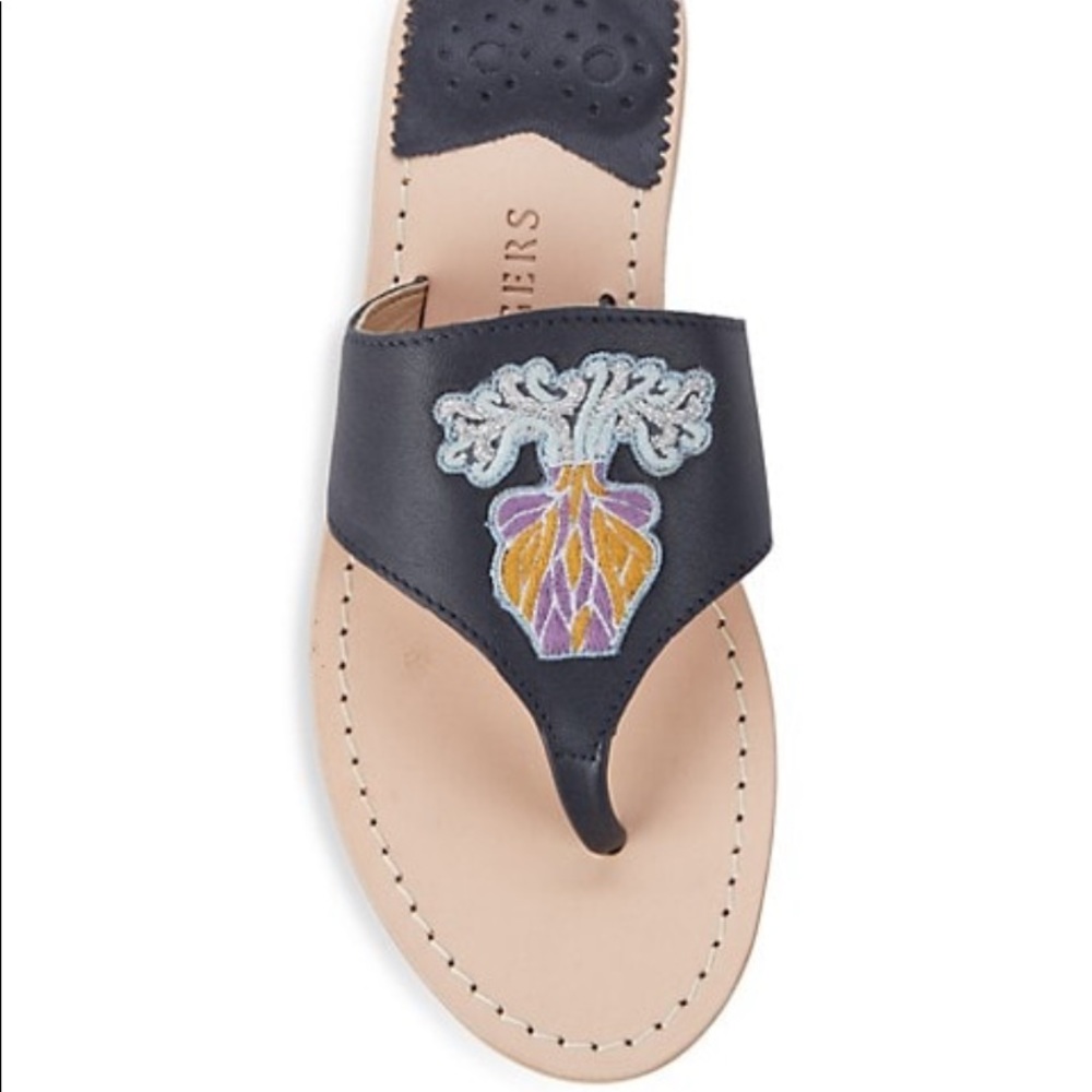 Jack Rogers Aquarius Leather Thong Sandals 7.5